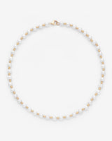 Beaded Pearl Necklace - Gold