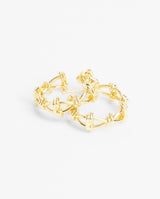 Barbed Wire Hoop Earrings - Gold