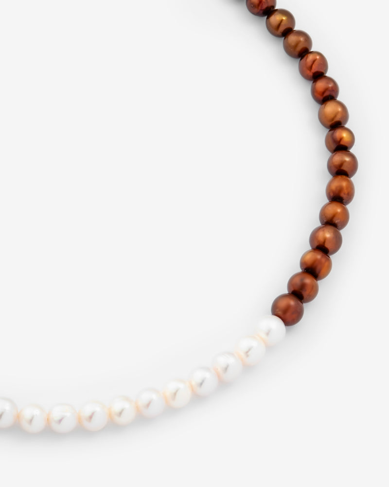 Colour Block Pearl Necklace - Gold