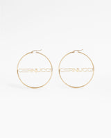 Cernucci Branded Small Hoop Earrings - Gold