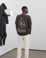 Palm Print T-Shirt - Chocolate