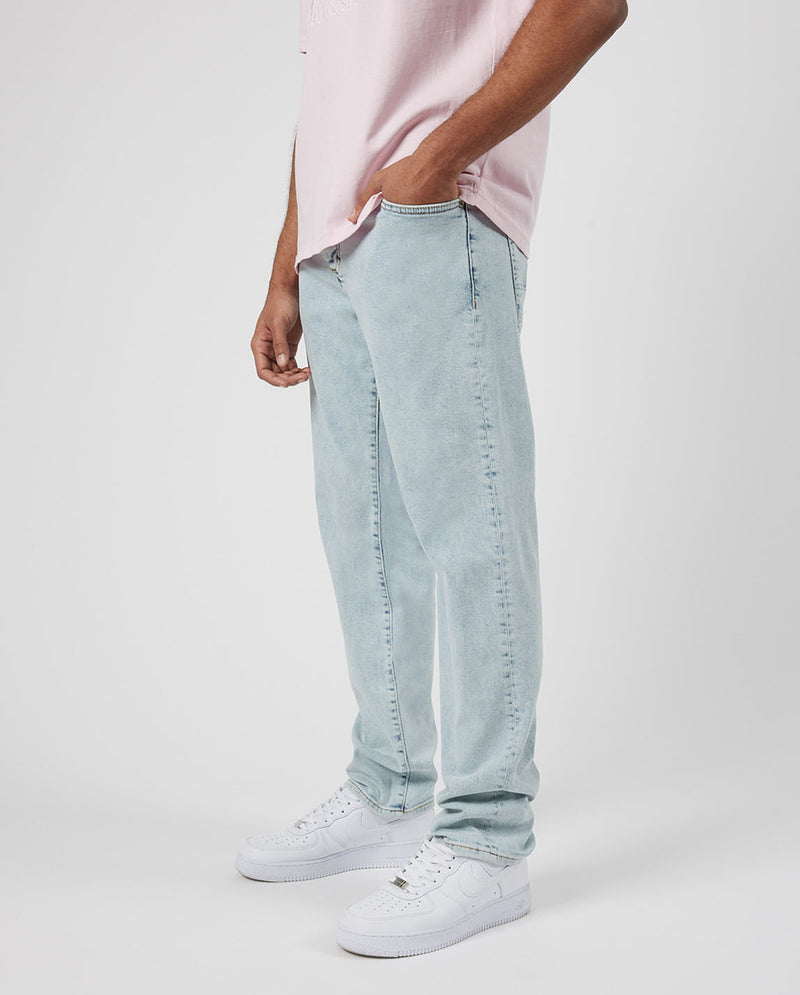 Straight Leg Denim Jeans - Light Blue