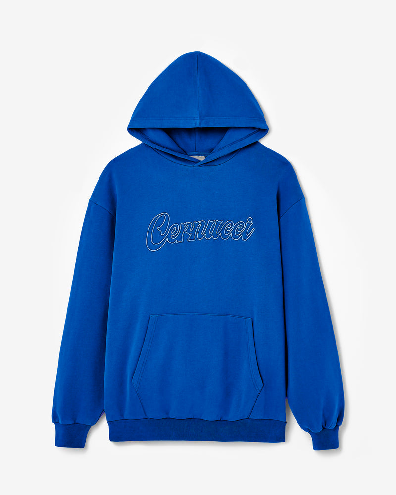 Cernucci Embroidered Hoodie - Cobalt Blue