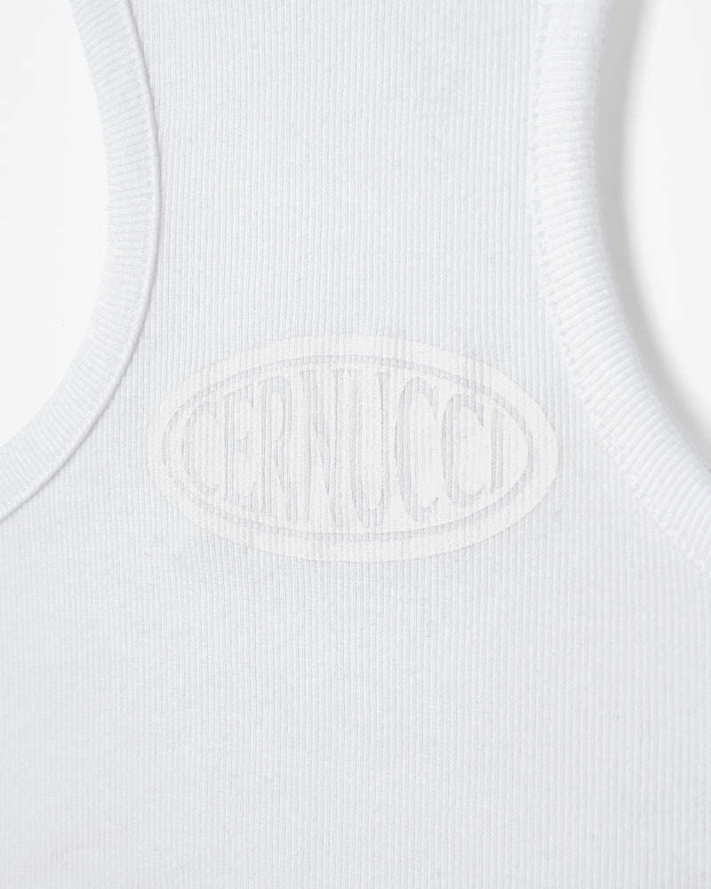 Cernucci Logo Super Crop Racer Vest - White