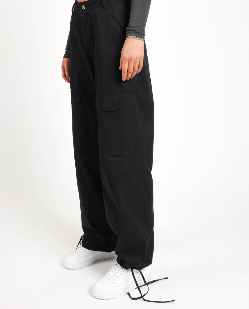 Woven Cargo Trouser - Black