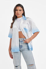 Cernucci Satin Ombre Shirt - Ecru