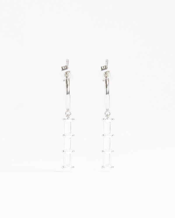 Clear Stone Baguette Drop Earrings