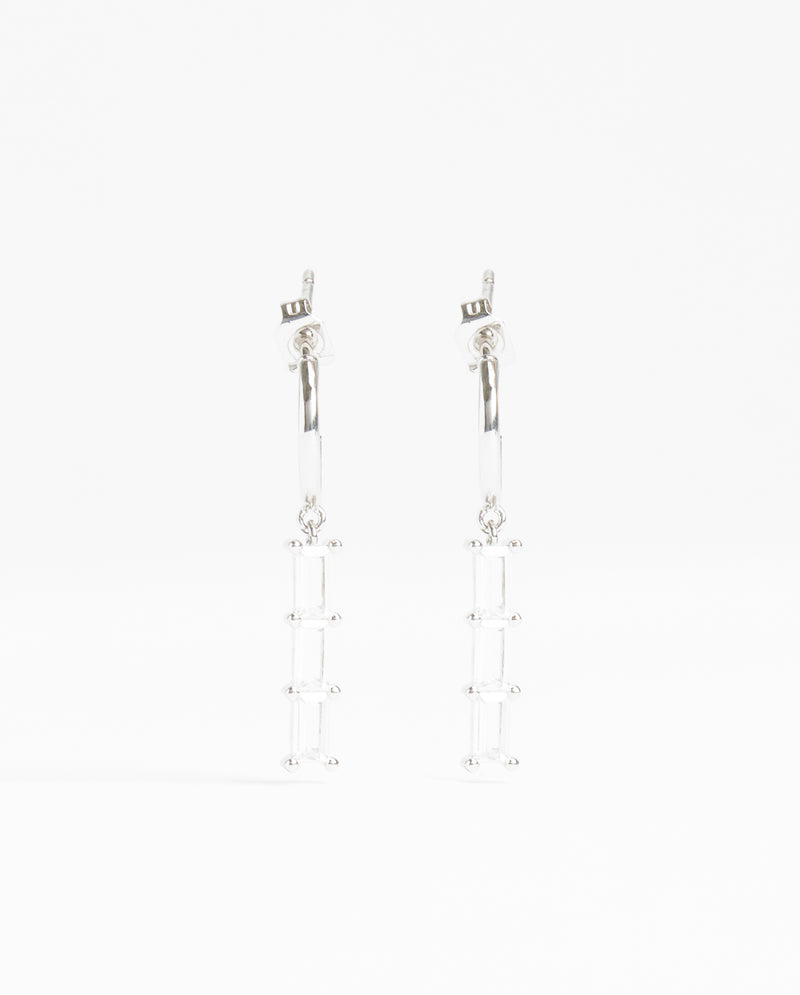 Clear Stone Baguette Drop Earrings