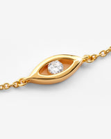Iced Mini Evil Eye Bracelet - Gold