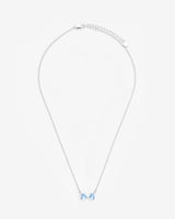 Iced Ribbon Necklace Blue