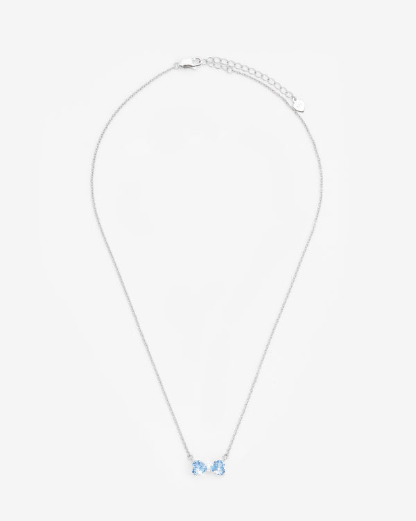 Iced Ribbon Necklace Blue