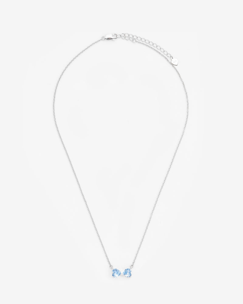 Iced Ribbon Necklace Blue
