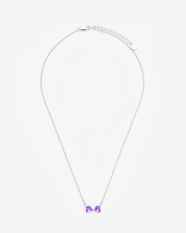 Iced Ribbon Necklace Purple