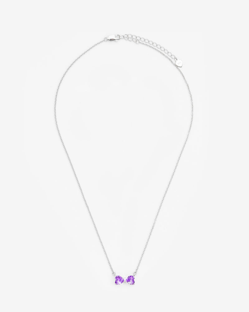 Iced Ribbon Necklace Purple