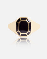 Emerald Cut Signet Ring - Black