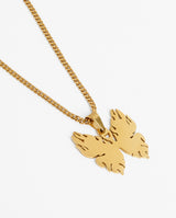 Flame Butterfly Necklace - Gold