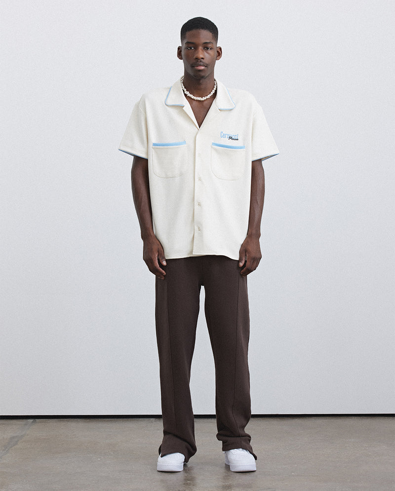 Bowling Shirt With Piping - Ecru