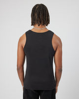 Slim Ribbed Vest - Black