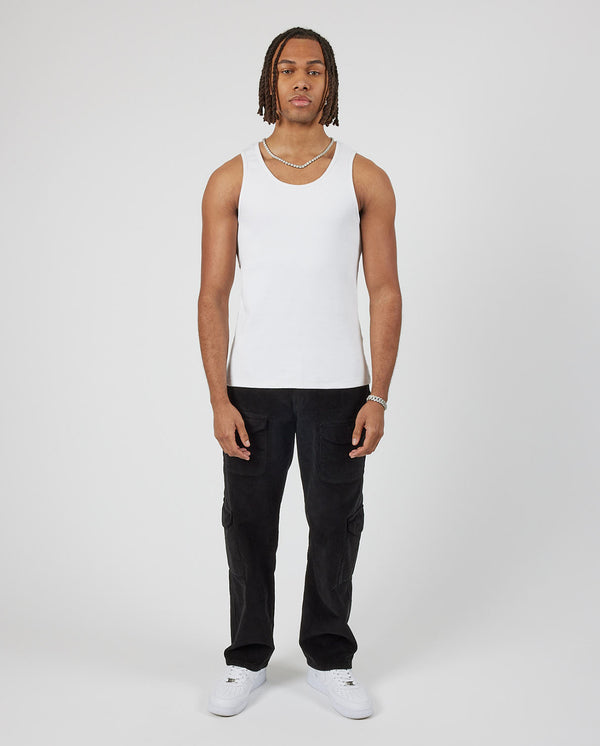 Slim Ribbed Vest - White