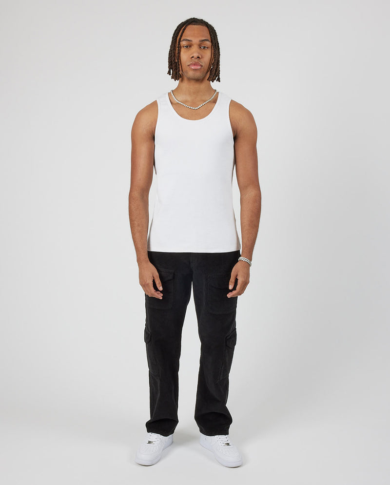 Slim Ribbed Vest - White