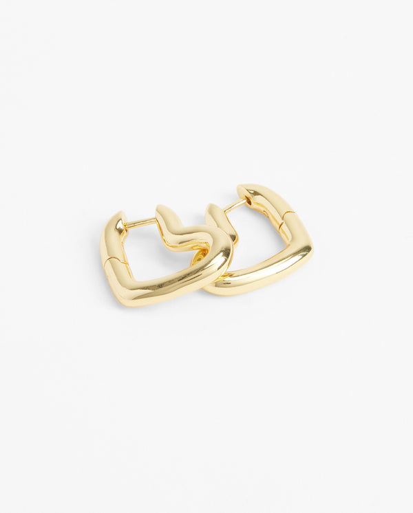 Heart Shape Hoop Earrings - Gold