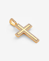 Iced Cross Pendant - Gold