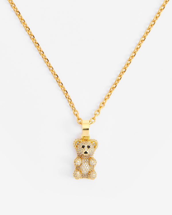 Iced Gummy Bear Pendant - Gold