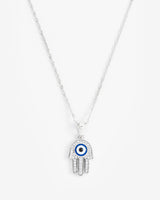 Iced Hamsa Hand Motif Necklace