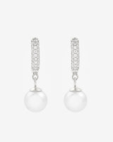 Iced Hoop & Pearl Earrings