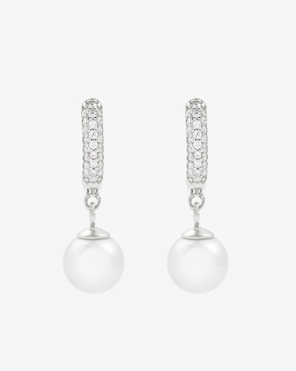 Iced Hoop & Pearl Earrings