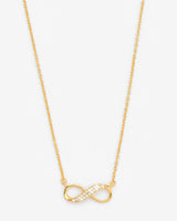 Iced Infinity Necklace - Gold