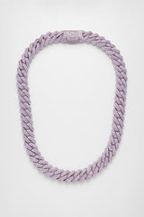 14mm Iced Lilac Prong Cuban Chain