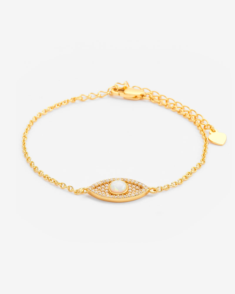 Iced Opal Evil Eye Bracelet - Gold