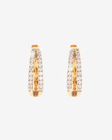 Iced Row Hoop Earrings - Gold