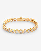 Iced Round Stone Bracelet - Gold