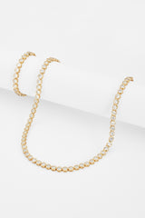 Iced Round Stone Chain + Bracelet Bundle - Gold