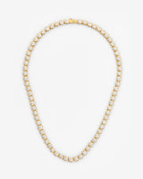 Iced Round Stone Chain - Gold 5mm