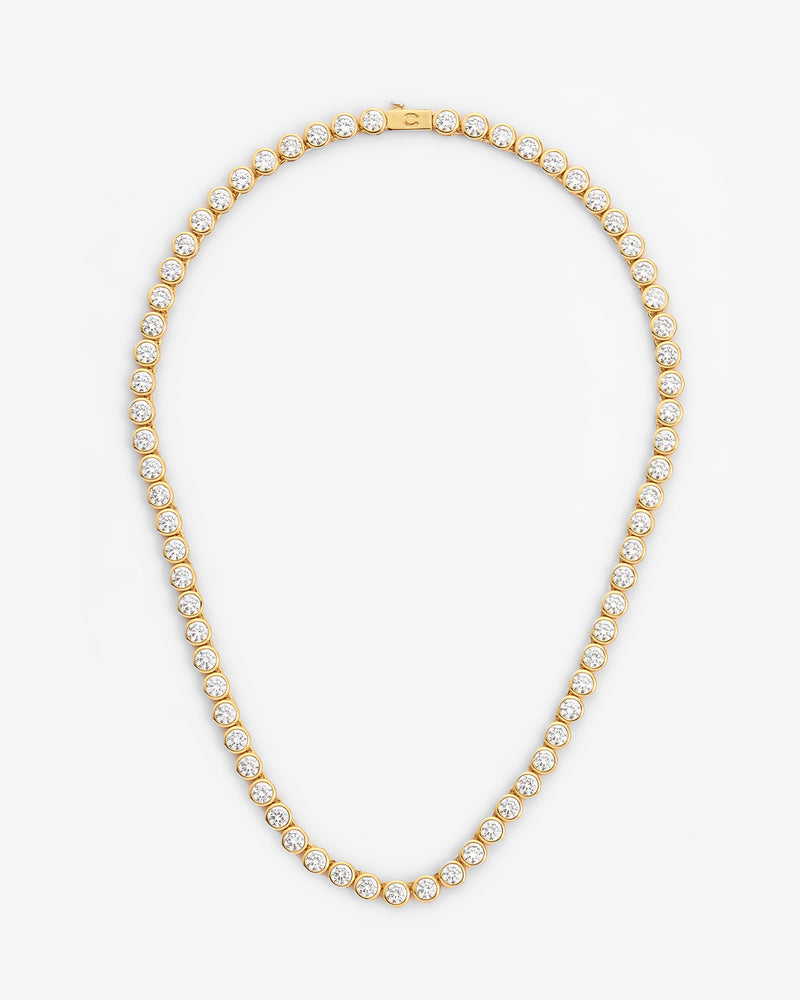 Iced Round Stone Chain - Gold 5mm