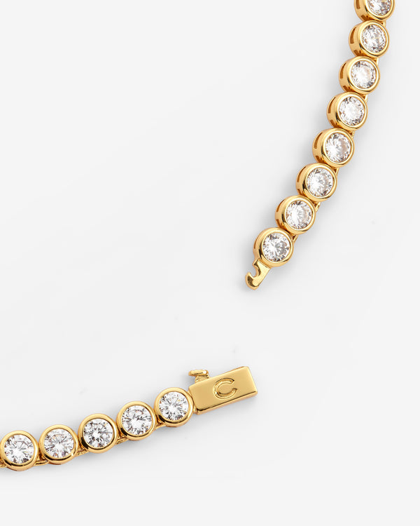 Iced Round Stone Chain - Gold 5mm