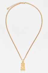 3mm Cernucci Bear Cuban Chain Necklace - Gold