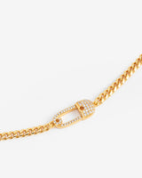 Iced Safety Pin Bracelet - Gold