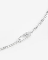 Iced Safety Pin Necklace