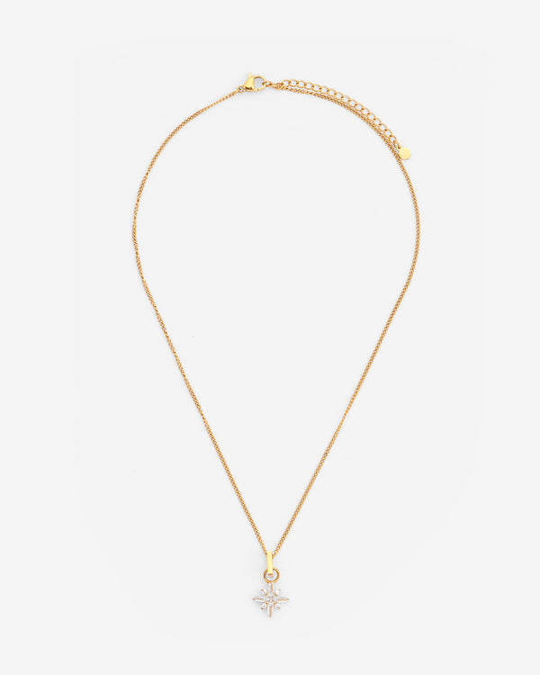 Iced Snowflake Necklace - Gold