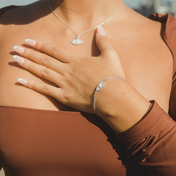 Iced Opal Evil Eye Bracelet