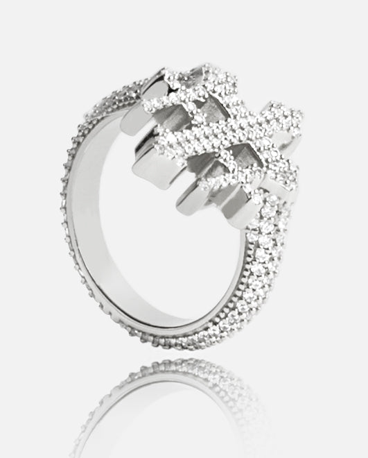 Iced Triple Cross Ring