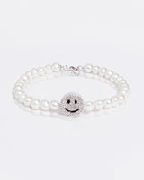 Iced Face Motif Freshwater Pearl Bracelet