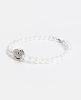 Iced Face Motif Freshwater Pearl Bracelet