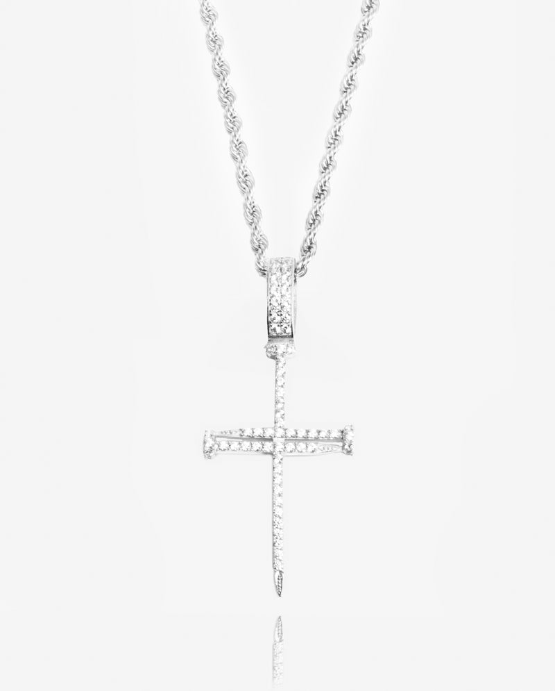 Iced Nail Cross Pendant