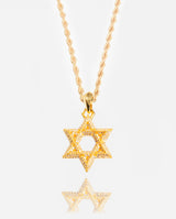 Iced Star Of David Pendant - Gold