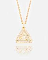 Iced Penrose Triangle Pendant - Gold